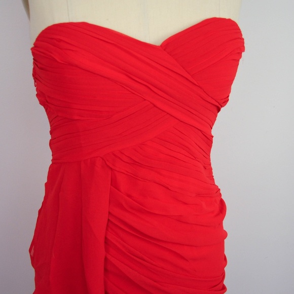 NEW Minuet Tiered Ruched Strapless Chiffon Dress - Picture 6 of 6